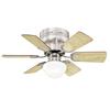 Westinghouse Petite 30" 6-Blade Nickel Indoor Ceiling Fan w/Dimmable LED Light 7230700